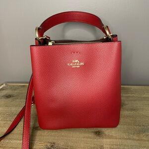 Red COACH crossbody purse
